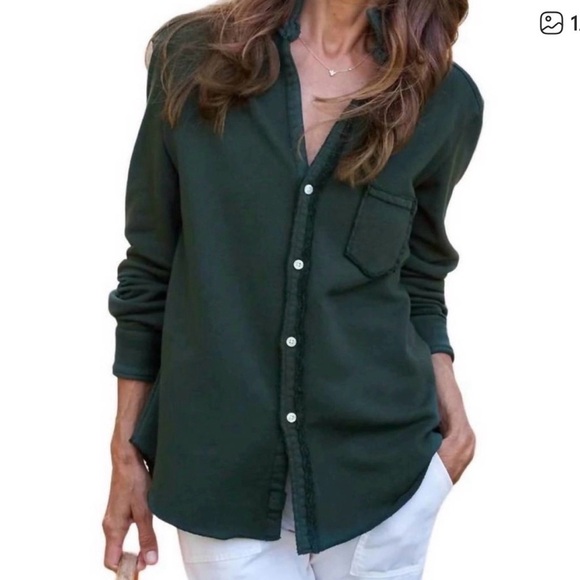 Frank & Eileen Tops - Frank & Eileen EILEEN Button Up Triple Fleece Evergreen L